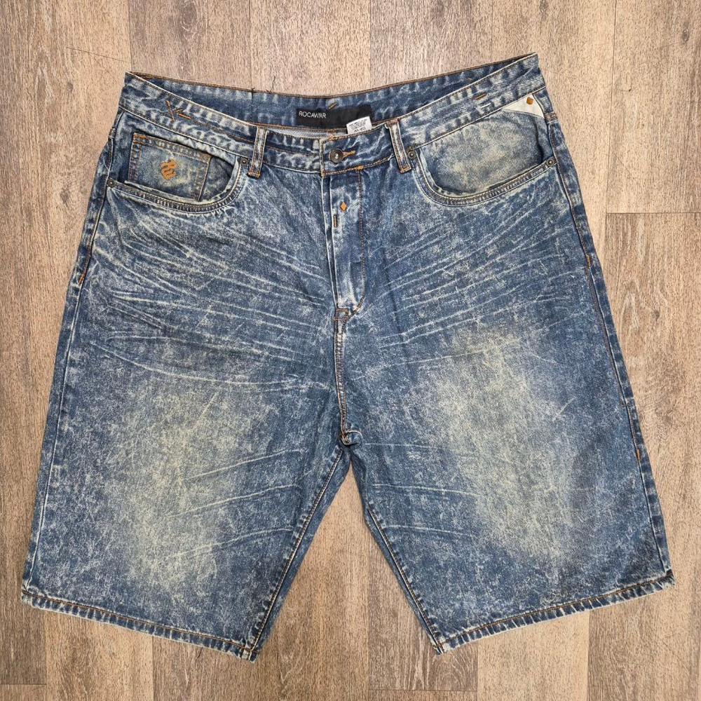 Men's Rocawear Denim Shorts Size 40 Blue